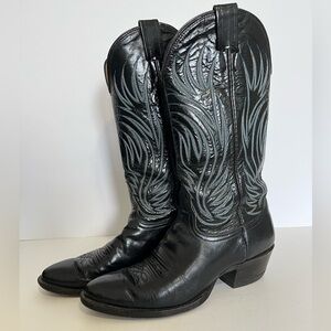 Nocona vintage men’s Black Pointed Toe Cowboy western Boots Size 8.5D